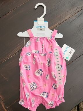 Carter's Pink Seashell Print Baby One-Piece Romper